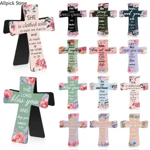 Christian Gift 12/24pcs Magnetic Bookmark Cross Bookmark with Bible Verses Reading Bookmark Inspirational Book Page Markers Religious Gift for Christian Reader Teacher Student Book Lovers, Bible Study Supplies, Feast of the Holy Cross Gift
