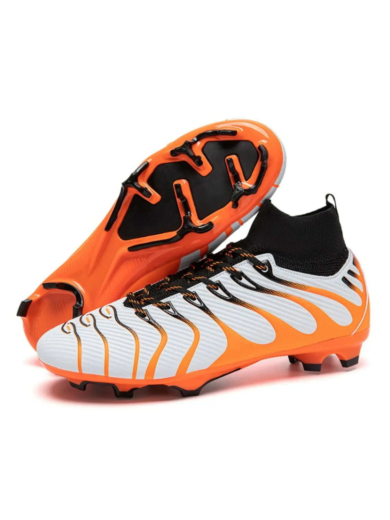 Unisex Football Cleats 35-45, Indoor Outdoor Use, Laces Design, Anti-Slip Rubber Sole, Lightweight Performance, Sporty Style