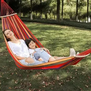 Portable Camping Hammock, Durable Breathable Parachute Nylon Hammock with Tree Rope, Single and Double Size, Outdoor Travel, Beach, Garden, Hiking
