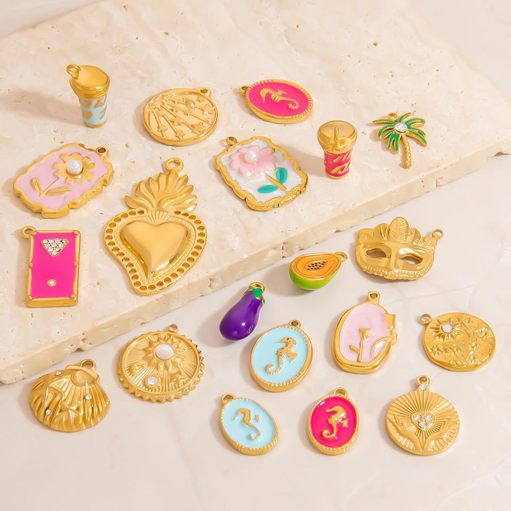 Titanium steel DIY jewelry accessories, stainless steel necklaces, bracelets, pendants, 18K gold pendants, accessories, and ornaments