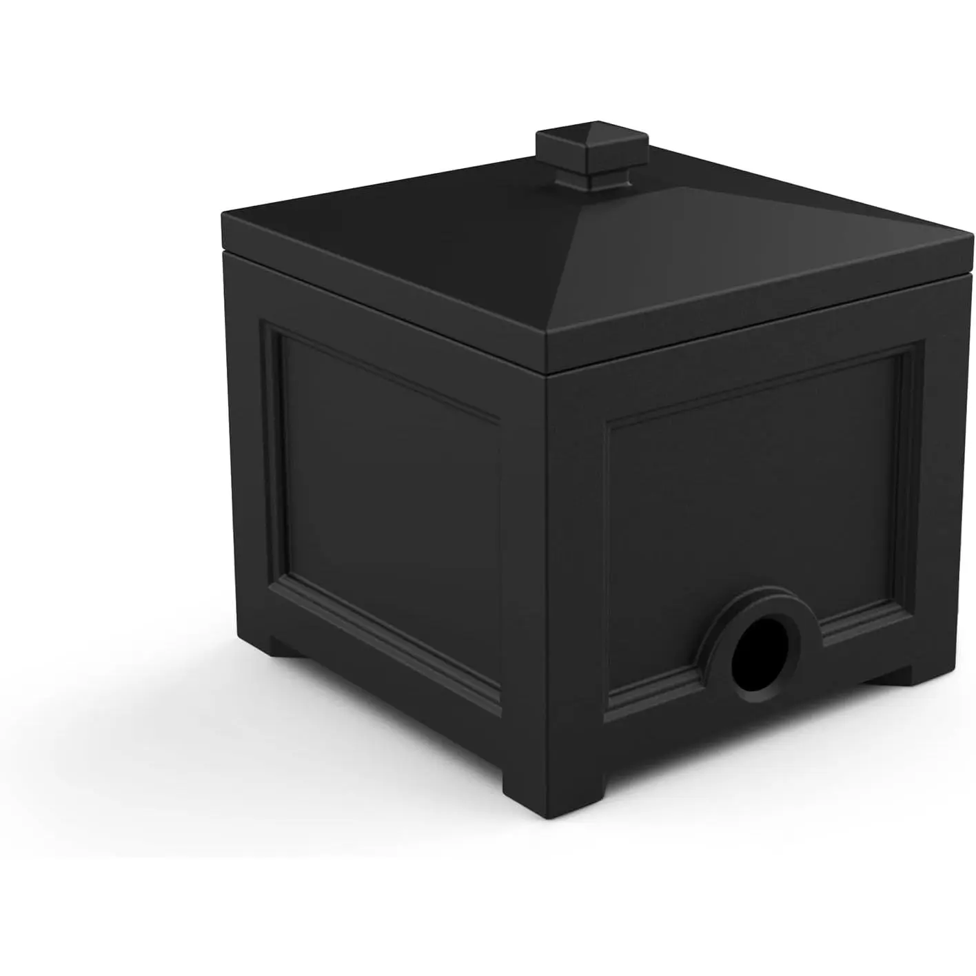 Garden Hose Storage Bin, Black, 17x17x18 inches, Holds Up to 100 ft Standard Hose, Heavy Duty Outdoor Organizer for Yard and Garden - 5858-B