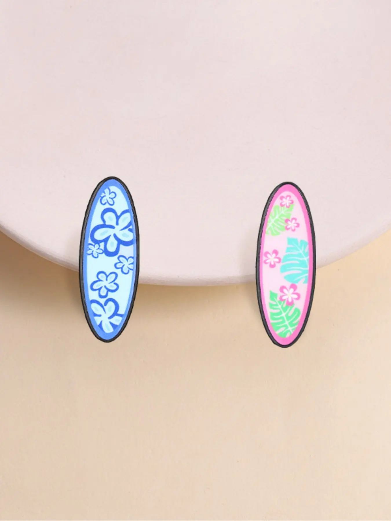 Summer Surfboard Enamel Pin Set, Tropical Flower Pins Decorative Lapel Badge, Stylish Accessory for, Perfect Gift Idea