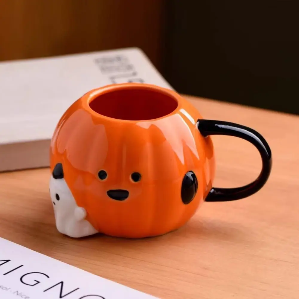 Cute Ghost Pumpkin Mug, 500ML/16.91oz Halloween Theme Coffee Cup, Ceramic Coffee Mugs, Reusable Milk Tea Cup, Gothic Style Gift for Parties, Cafes, Home
