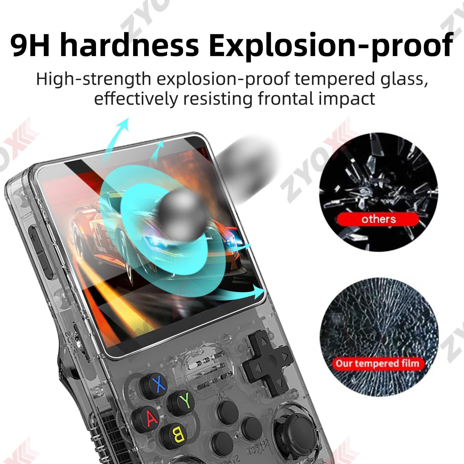 Glass+Bag for R36S/R35S Screen Protector Tempered Glass Film & Portable Storage Case R36S Console Protector Accessories Set