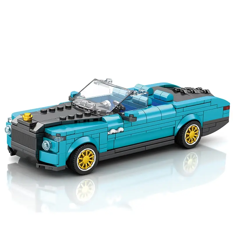 417pcs Blue Building Block Car Toy, Home Decoration Series, Suitable for Ages 14+, Christmas Gift Birthday Present