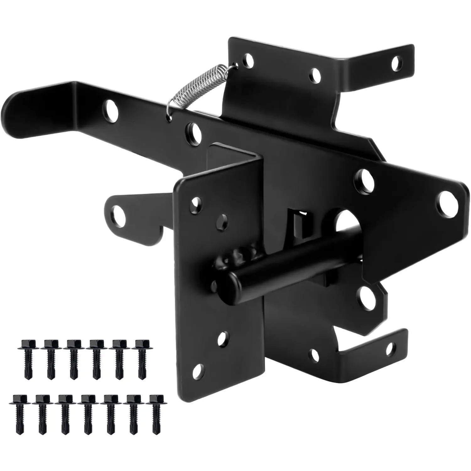 Self-Locking Fence Gate Latch Heavy Duty Post Mount Automatic Gate Hardware