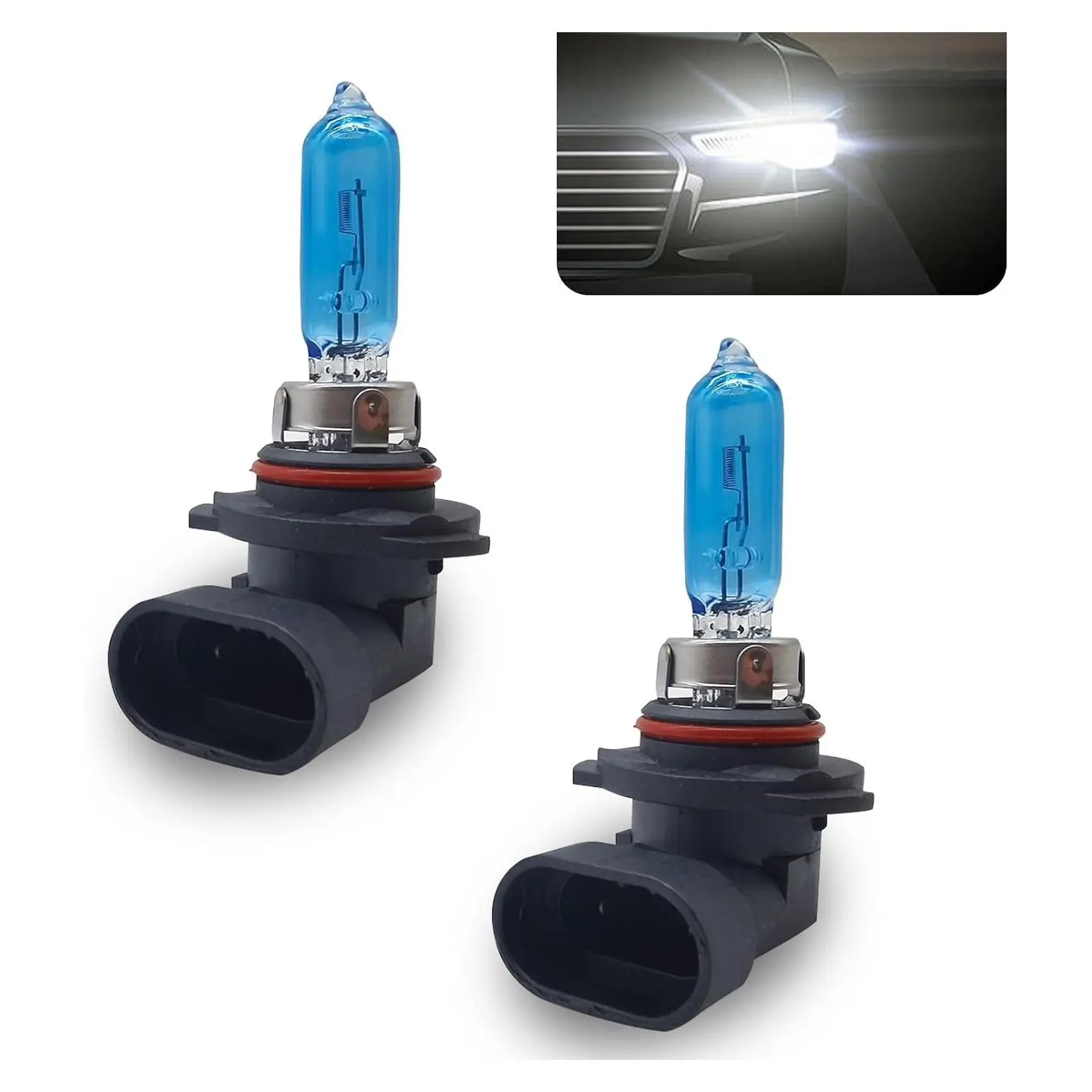 2-Pack HB3 9005 Halogen Headlight Bulbs, 12V 65W High Beam Replacement, White Light, Universal Fit for Most Cars, SUVs & VansGift