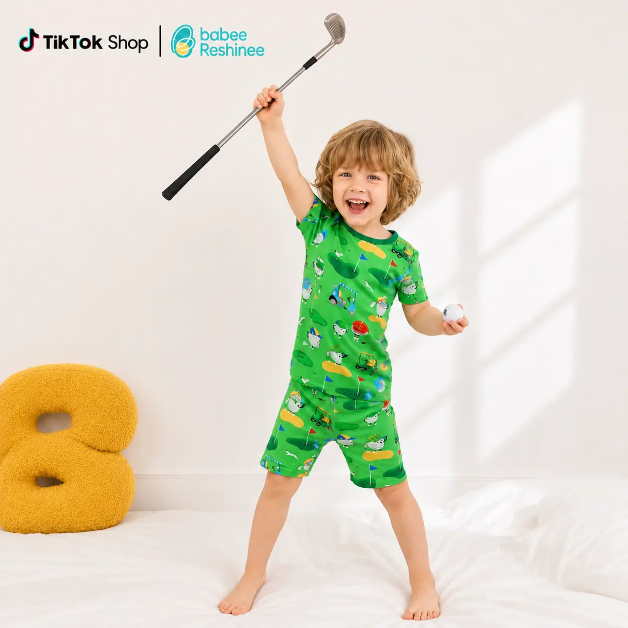 babee Reshinee 93% Bamboo Viscose Kids Pajama Set, Toddler Boys Girls Short Sleeve Summer Pjs, Soft Breathable Stretchy Snug Fit Sleepwear, Cute Everyday Print, Birthday Gift, 12M-8Y, Bamboo Pajama Sets, Casual Baby Boys Sleepwear