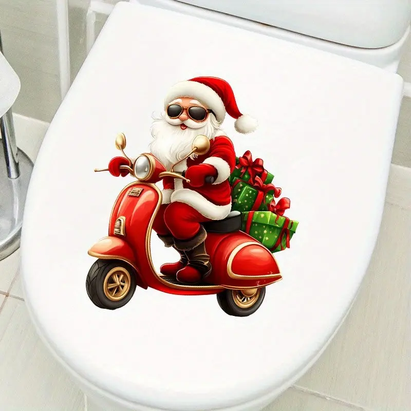 1 piece of Santa Claus toilet stickers, Christmas decorations, Christmas gifts, spring decorations, summer decorations, autumn decorations, winter decorations, bathroom decorations, wall decorations, background wall decorations, bathtub decorations