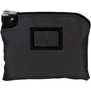 BankSupplies Laminated Nylon Locking Deposit Bag Black 15W x 11H 2 Keys Included HIPAA Puncture Resistant