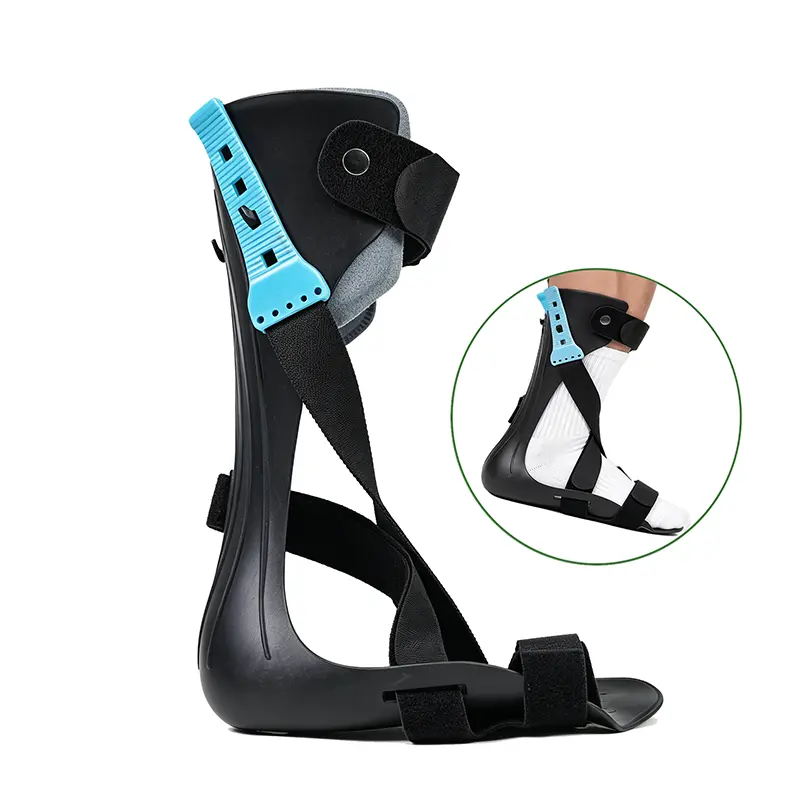 AFO Foot Drop Brace for Adults - Lightweight Open-Heel Design Plastic Ankle Support Orthosis with Velcro Adjustable Straps, Fits Inside Shoes Walking Support