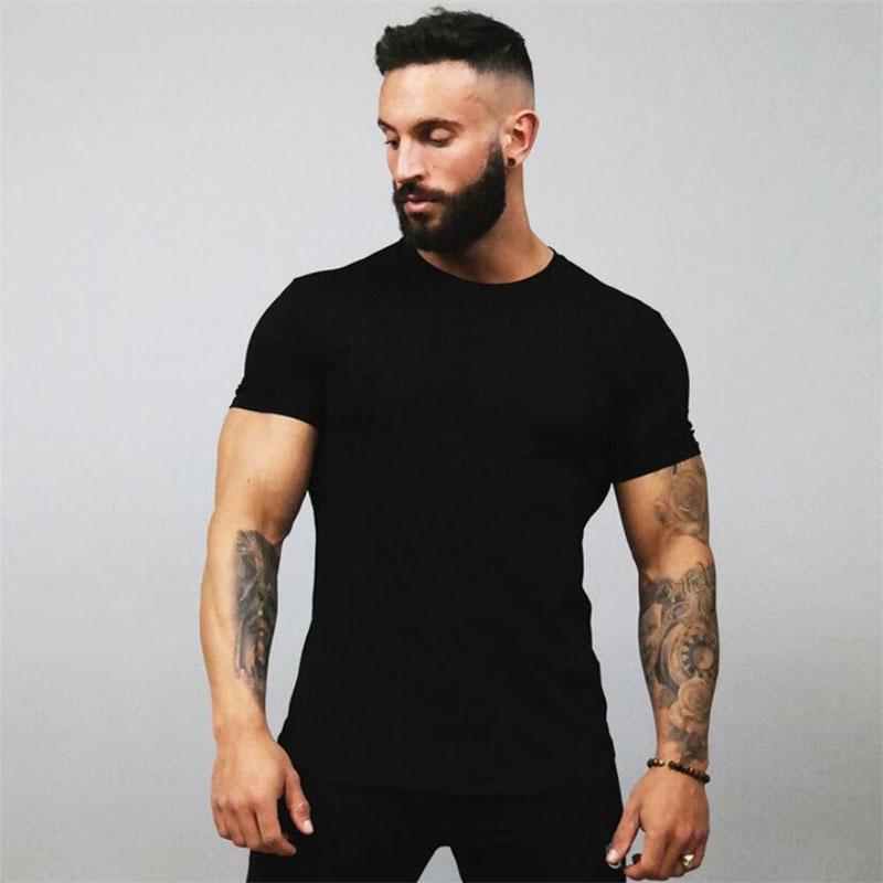 Men's Muscle Sports T-Shirts Fashion Tees Tops Short Sleeve Athletic Workout Gym Clohting Slim Fit T Shirts for Men