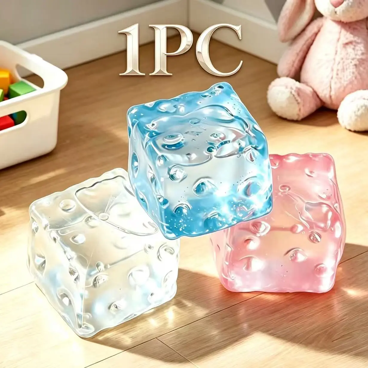 Transparent Block Cheese Squishy Decompression Squeeze Malt Candy Stress Relief Gift Toy, Fun Sensory Plaything for Kids & Adults, Perfect Unboxing Present