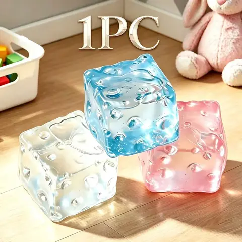 Transparent Block Cheese Squishy Decompression Squeeze Malt Candy Stress Relief Gift Toy, Fun Sensory Plaything for Kids & Adults, Perfect Unboxing Present