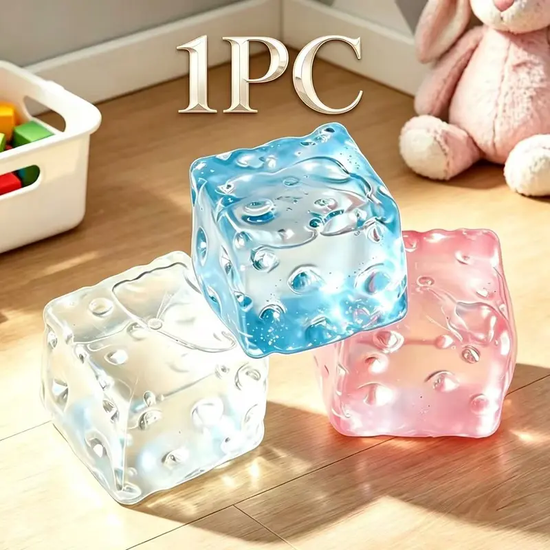Transparent Block Cheese Squishy Decompression Squeeze Malt Candy Stress Relief Gift Toy, Fun Sensory Plaything for Kids & Adults, Perfect Unboxing Present