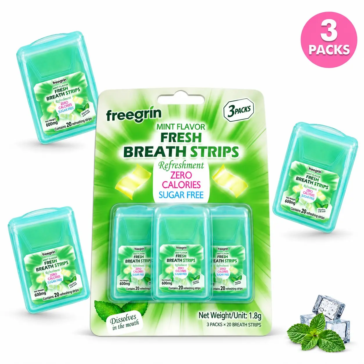 Solid Mouthwash Fresh Breath Mint Flavor, Portable Box Pack, 60 Pieces Per Box, Convenient Carry, Oral Care Essential, Travel Mouthwash