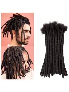 0.6cm Wide Real Hair Braids, 10 Pieces Per Pack, Handmade Permanent Extensions for Men Women Kids, Full Manual Craftsmanship