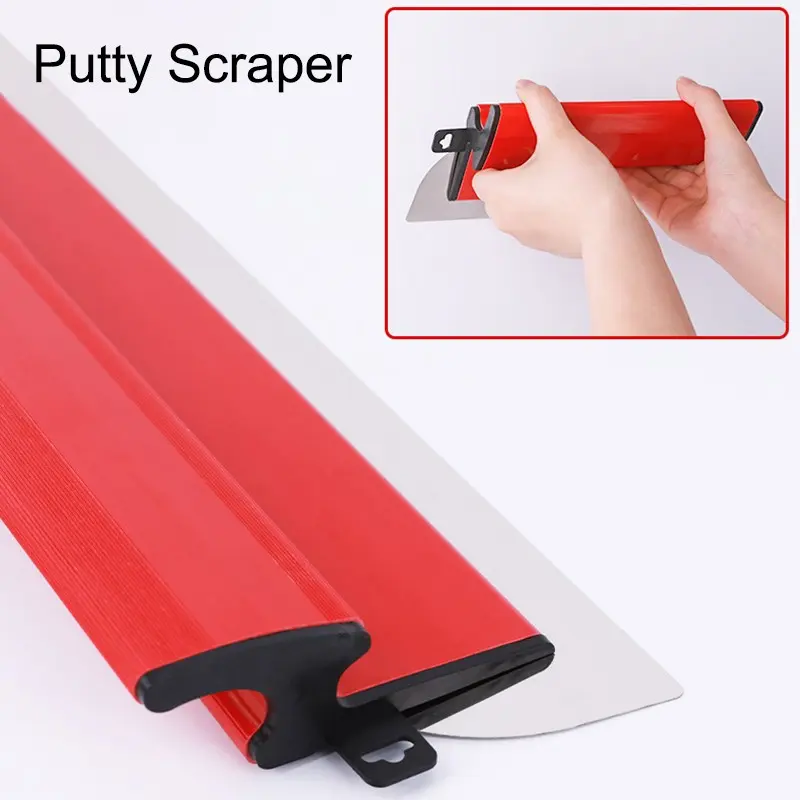 Stainless Steel Putty Scraper - Flexible Drywall Smoothing Spatula, Ergonomic Design, Metal & Plastic Material, Effortless Construction & Finishing Tool, Multi-Size(25cm/9.84inch, 40cm/15.75inch)