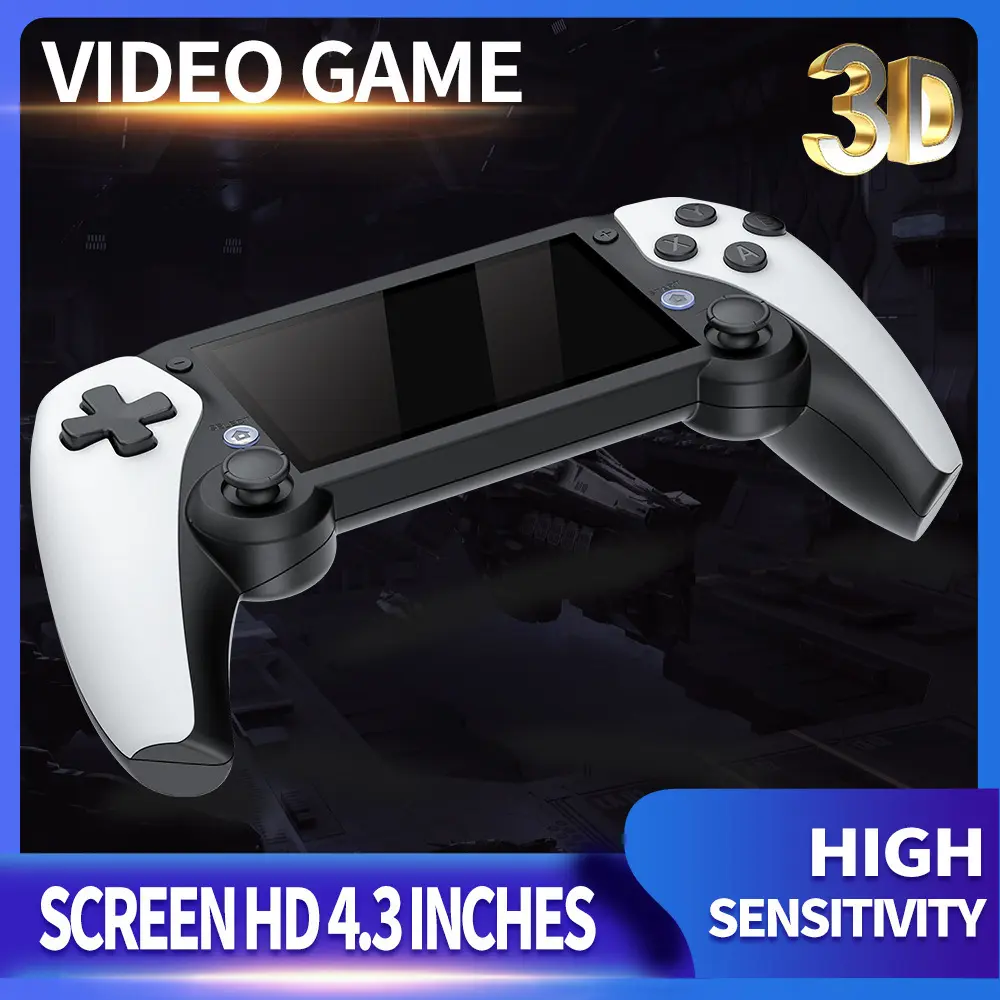 M25 Model Handheld Game Console, 4.3" HD Screen, ABS Plastic, HDMI Output, TV Compatible, Built-in PSP Retro Games, 2-Player Gaming