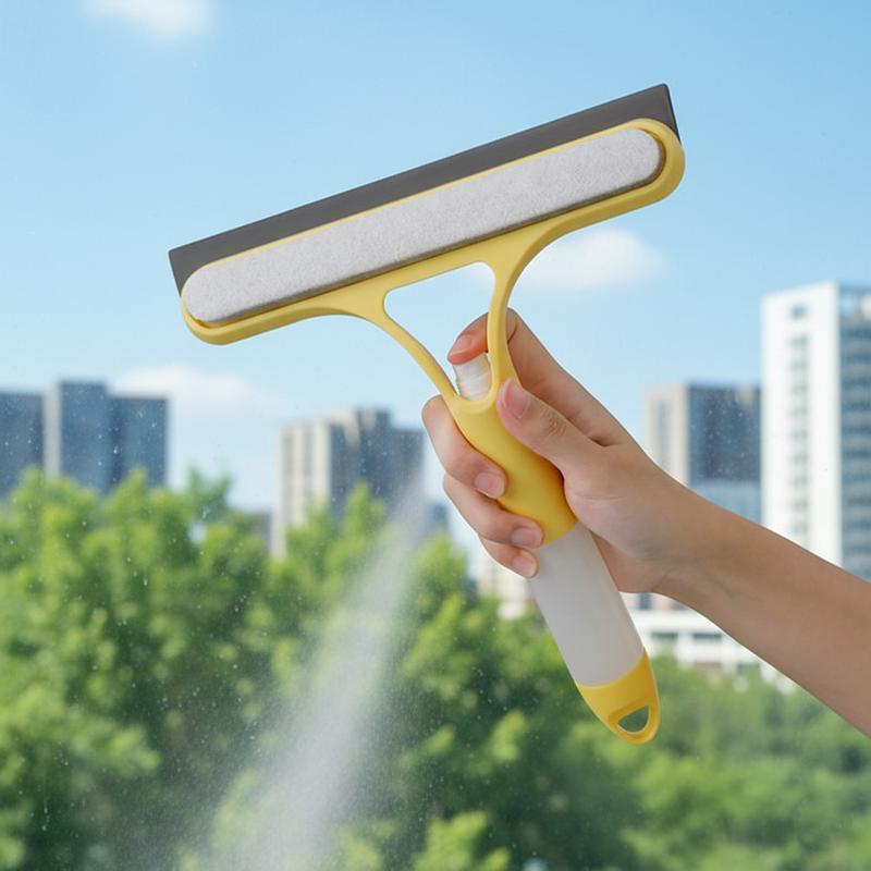 3-in-1 Window Cleaner, Squeegee Scrubber Spray Tool| Streak-Free Cleaning for Windows, Mirrors, Car Windshields| Lightweight & Easy to Use​