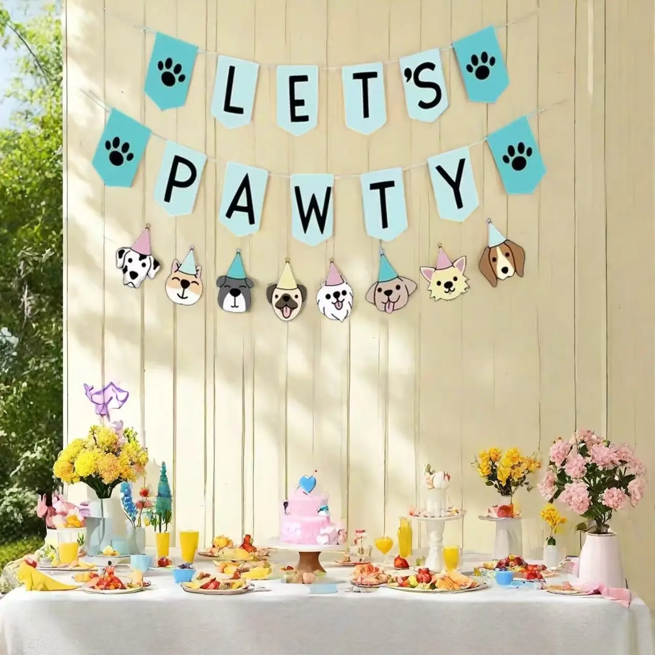 21pcs Dog Party Theme Decorations, Perfect for Birthday Parties, Baptism Themes, Event Backdrop, Puppy Parade Banner Set