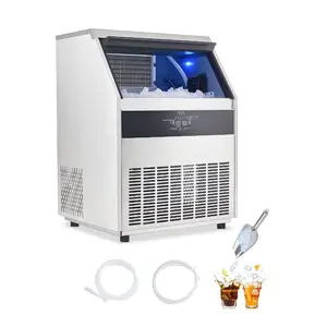 VEVOR 140lbs/24H Commercial Ice Maker, 45 Ice Cubes in 15 Minutes, Freestanding Ice Maker Machine with 33lbs Large Storage Capacity for Bar Office Restaurant, with LED Digital Display Self - Cleaning