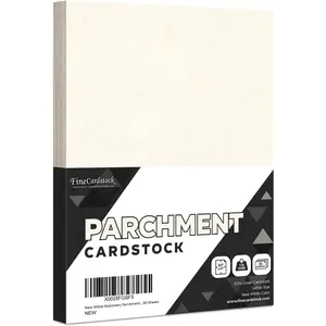 New White Recycled Parchment Stationery Cardstock 65Lb Cover Paper 8.5" x 11" 50 Sheets Per Pack