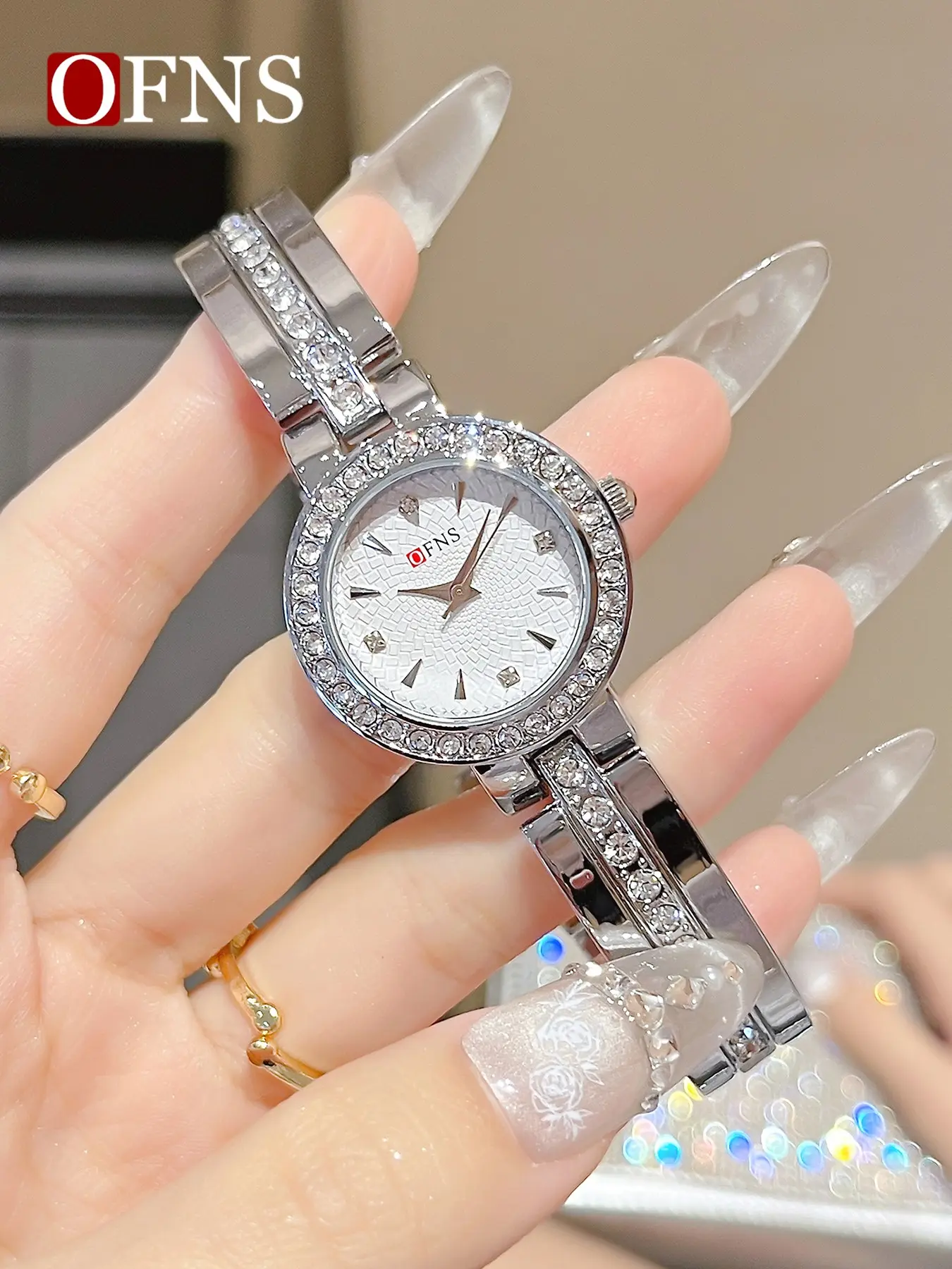 Ofns Women's Quartz Watch, Waterproof Square Analog Face, Alloy Case, Casual Style, Great Birthday Gift for Girls, All Seasons