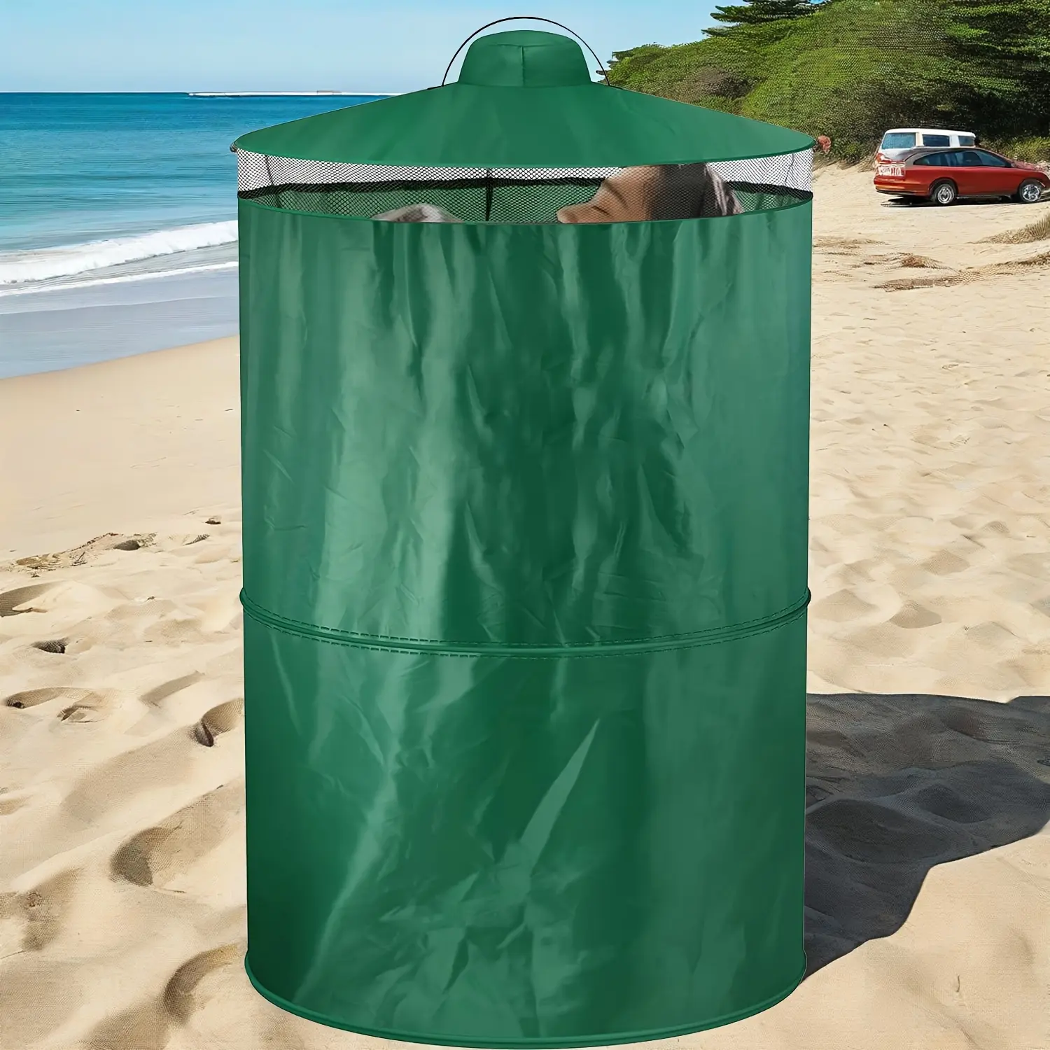 [Portable Pop Up Tent] Portable Pop Up Shower Tent, Privacy Dressing Room, Portable Sun Shade Canopy Outdoor Rain Shelters for Outdoor Travel, Camping, Shower, Toilet, and Changing Room (Black, Green)