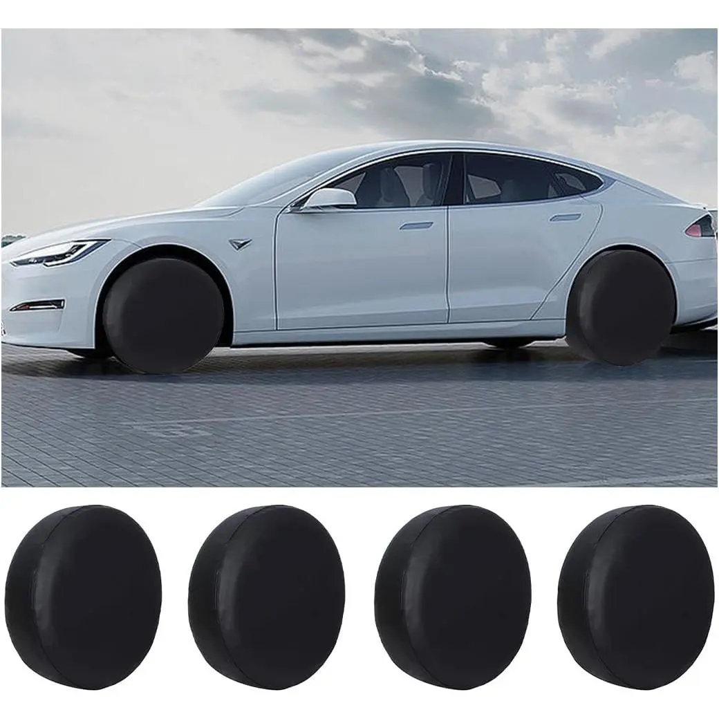 Tire Covers 4 Pack, Oxford Wheel Covers for RV  SUV  Camper,  Anti-UV Sun Tire Protectors,  Fit 24-26 Inch Tire Diameter, Travel Spare Wheel Covers
