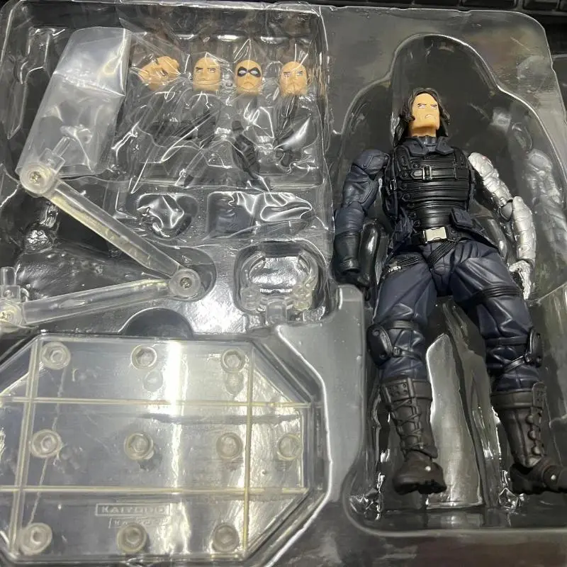 Kaiyodo Winter Soldier Revoltech Amazing Yamaguchi Bucky Barnes Action Figure Desktop Model Ornaments Toy Birthday Gifts