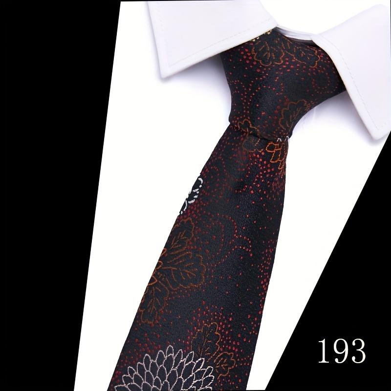 Classic 5-Piece Woven Necktie Set for Male Adults, Patterned Formal Fashion Accessories with Cufflinks and Tie Clip