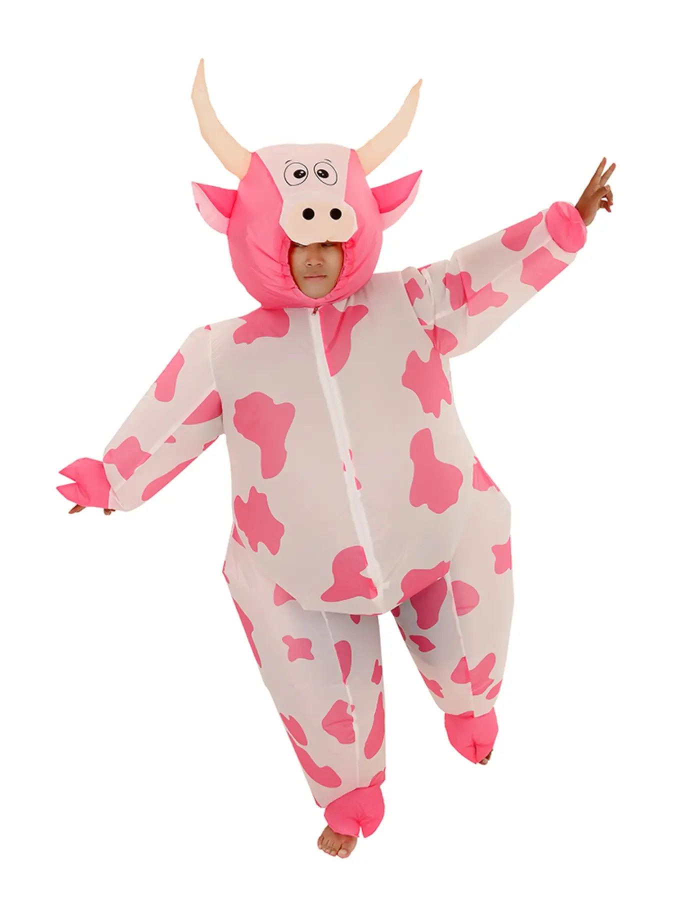 Inflatable Cow Costume Blow up Costume for Cosplay Party Festival Halloween Parade Carnival Suit Jumpsuit