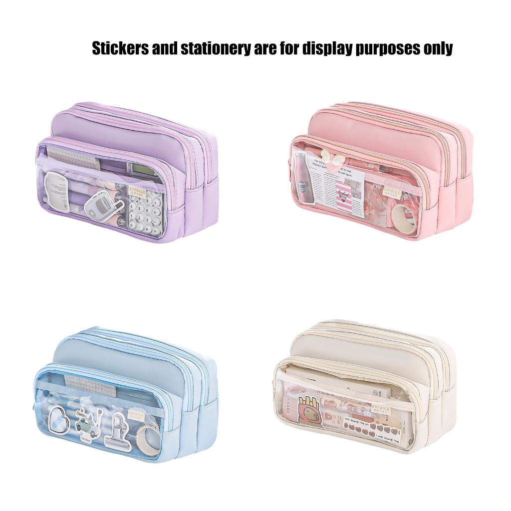 Large Capacity Pen Case Multifunctional Expandable Compartments Pencil Organizer