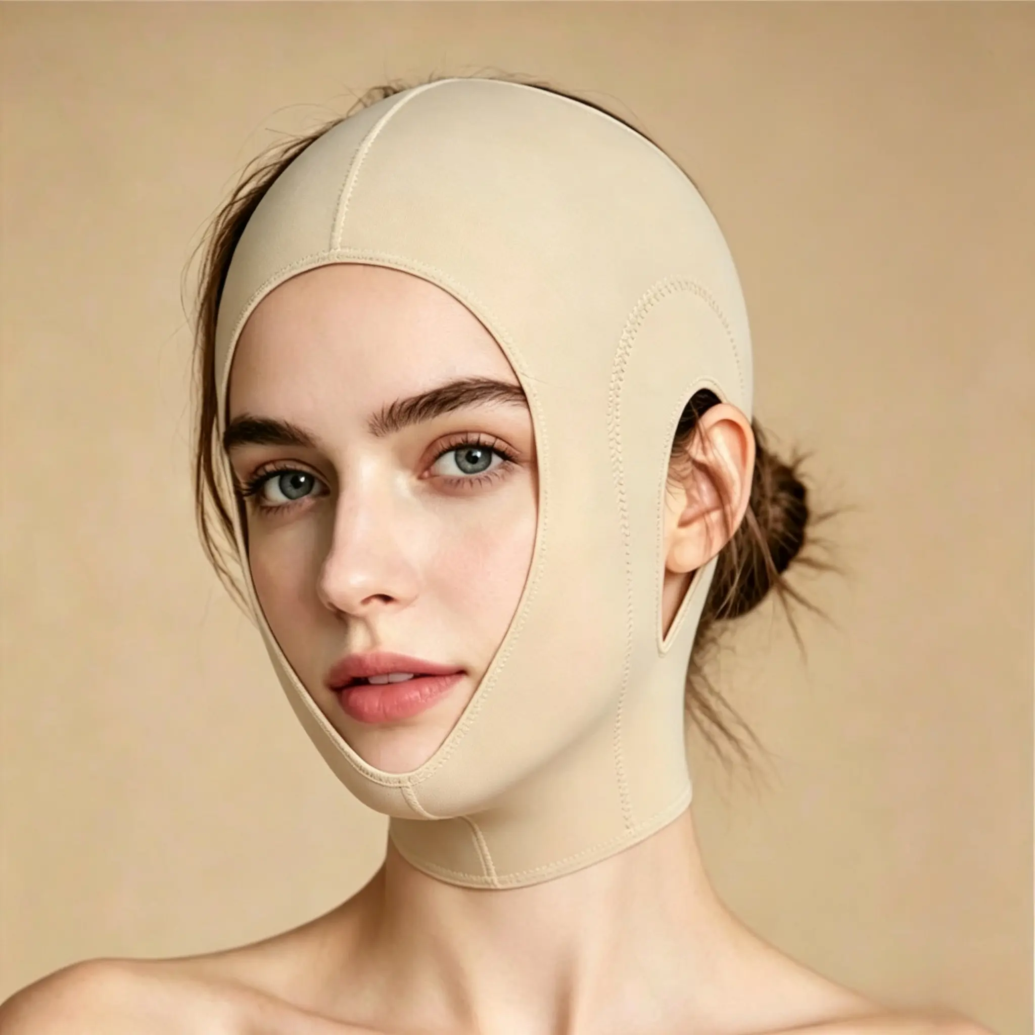 1 pc Reusable half face sleep mask with elastic and breathable design, suitable for night wear and facial care, reusable facial accessories, easy to carry