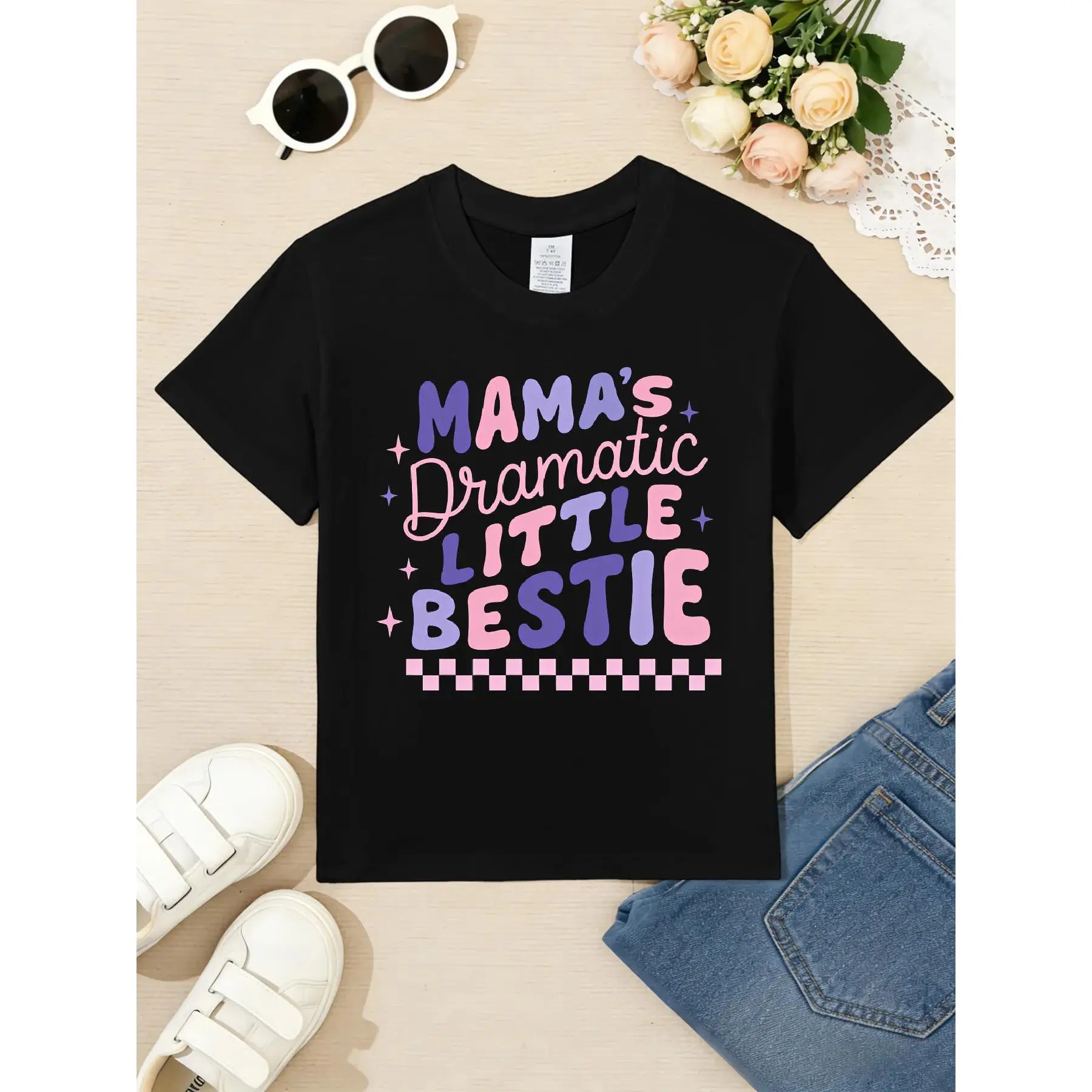 Kids’ 100% Cotton Graphic Print T-Shirt - Fitted Cut, Soft Breathable Crew Neck Short Sleeve Casual Tee for Boys & Girls, All Seasons Daily Outfits Top