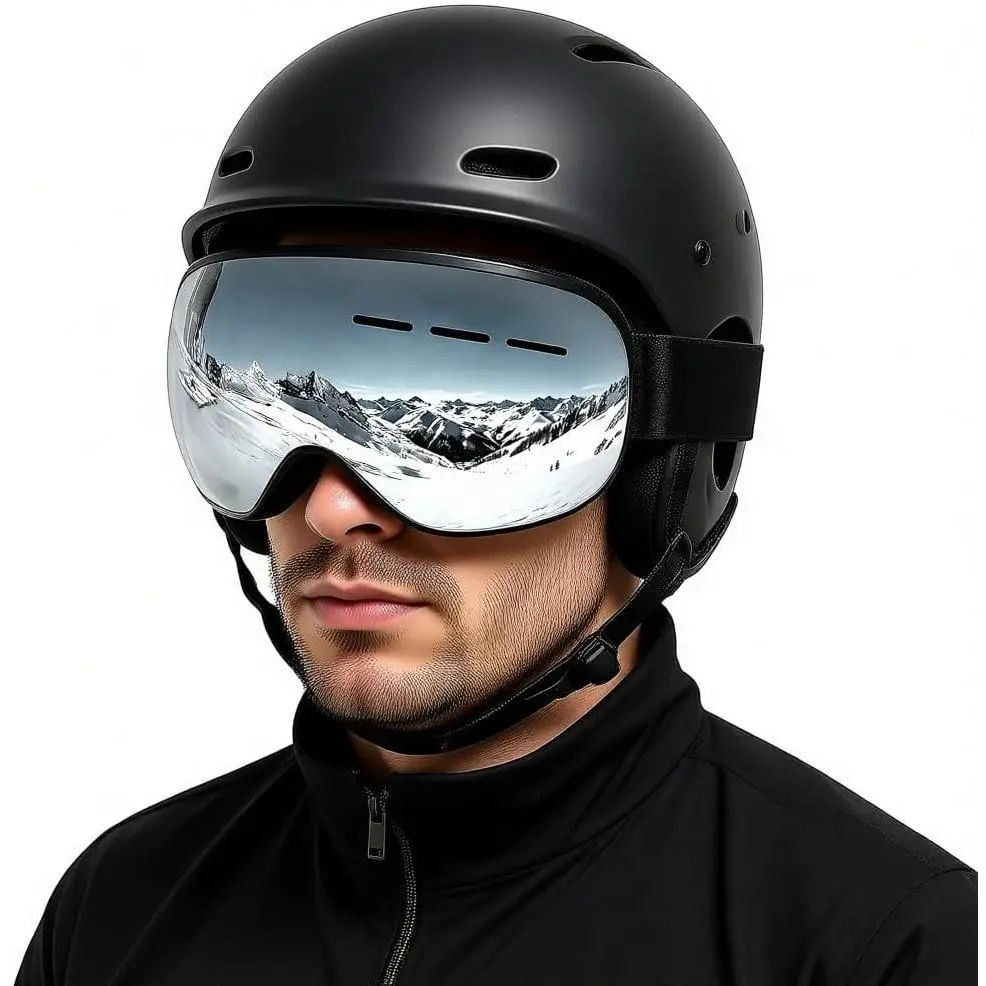 Ski Goggles - REVO Anti-Fog Lens, UV400 Protection, TPU Frame, for Men & Women ( & Gray Lens)