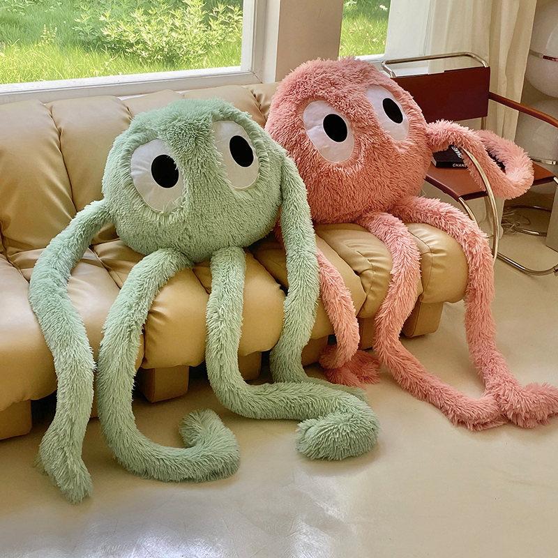 Giant Cute Black Briquettes Octopus Plush Toy Stuffed Long Legs Octopus Doll Plush Animal Pillow Creative Gift Kawaii Room Decor