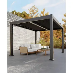 Various specifications Louvered Pergola, Outdoor Pergola with Adjustable Louvered Roof, Reinforced Aluminum Frame, Integrated Drainage System, for Patio, Deck