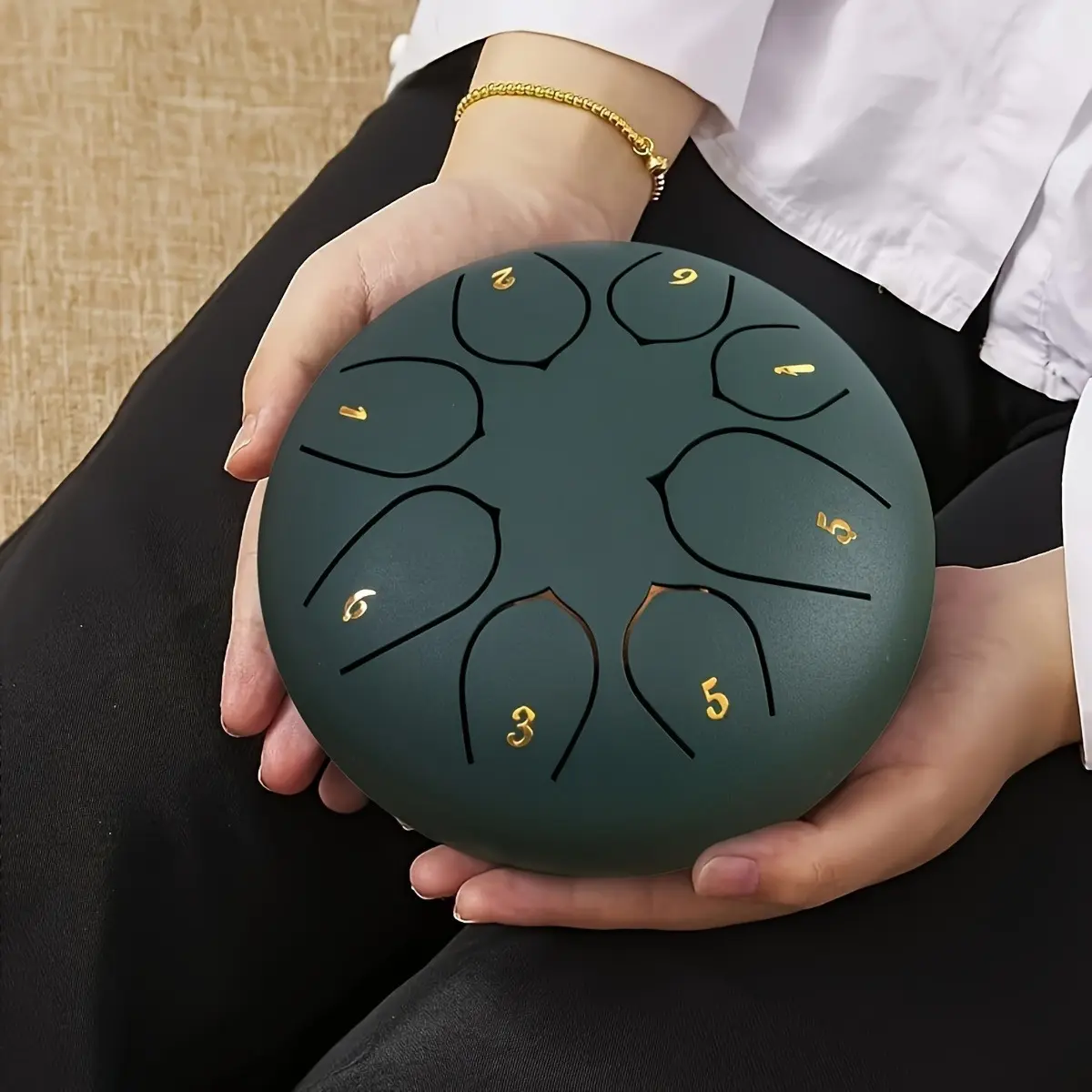 Portable 6 Inch Octave Celesta Drum, High Aesthetic Hand-Played Steel Tongue Drum, Adult Home Meditation Stress Relief Instrument, Kids Music Learning Beginner Color Empty Drum