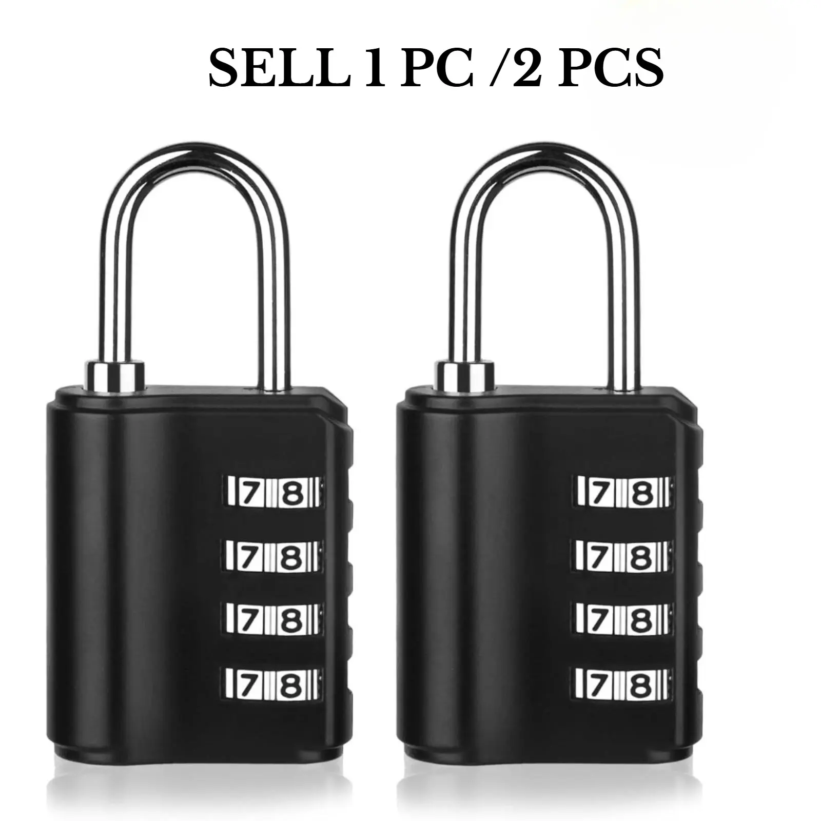 1/2 Pack 4 Digit Resettable Waterproof Combination Padlock, Outdoor Weatherproof Combo Lock for Gym, School & Employee Lockers, Fences, Gates, Toolboxes and Storage Cases