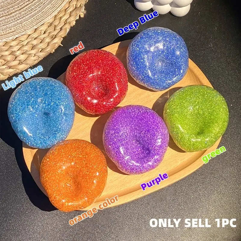 Creative Colorful Stress Relief Toy Ball, Moldable Slow Rebound Squeeze Toy, Transparent Air Suction Squishy, Unisex Design, Stress Relief Squishies