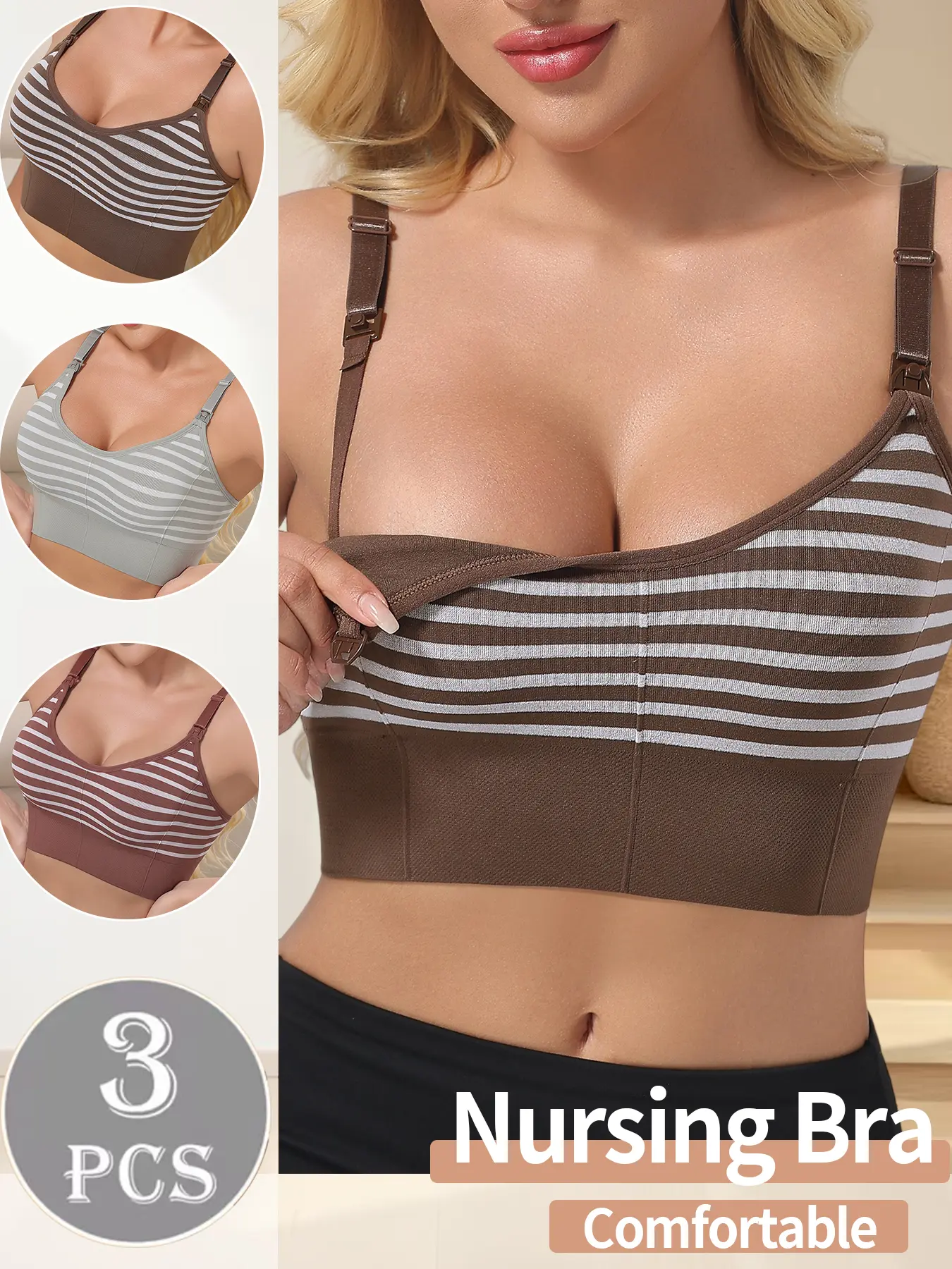 Soft Seamless Maternity Bra with Front Clip, Easy Nursing Access for Postpartum And Pregnant Women, Clip- Maternity Bra for Nursing, Wireless And Supportive Seamless Bra with Front Closure