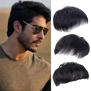 Ultra Thin Invisible Short Curly Buzz Cut Men Toupee, Breathable Lightweight Clip In Crown Hair Topper, Natural Realistic Hair Patch For Bald Spot, Thinning Hair & Hair Loss Daily Replacement For Men
