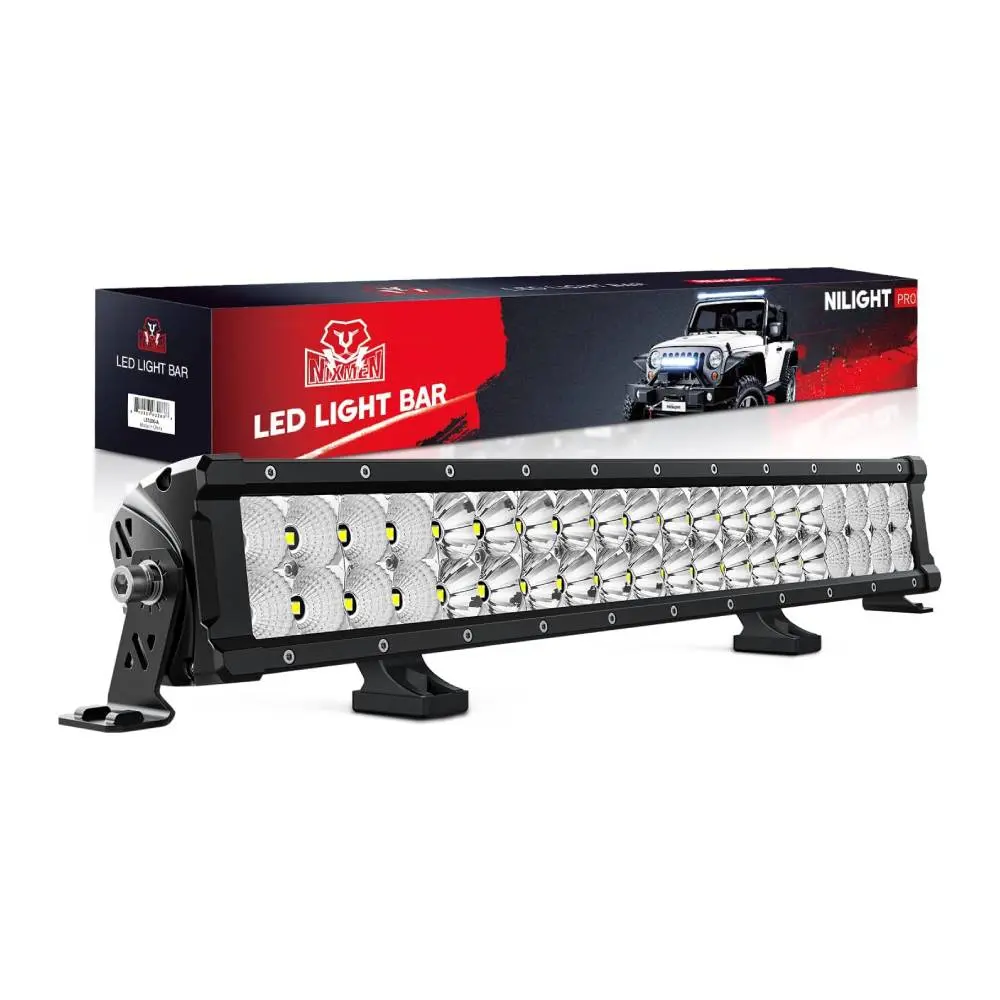 Nilight 21.6-Inch 200W Off Road Light Bar, Dual Beam Flood-Spot Combo with 24000LM Osram P8/5W Chips, IP68 Waterproof Car Light for Pickup Trucks, Off Road Lights