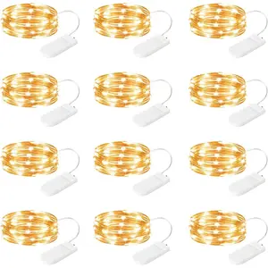12 Pack Fairy Lights Battery Operated String Lights, 7ft 20 Led Fairy String Lights, Waterproof Copper Wire Firefly Starry String Light for DIY Wedding Party Bedroom Christmas (Warm White)fidget toys