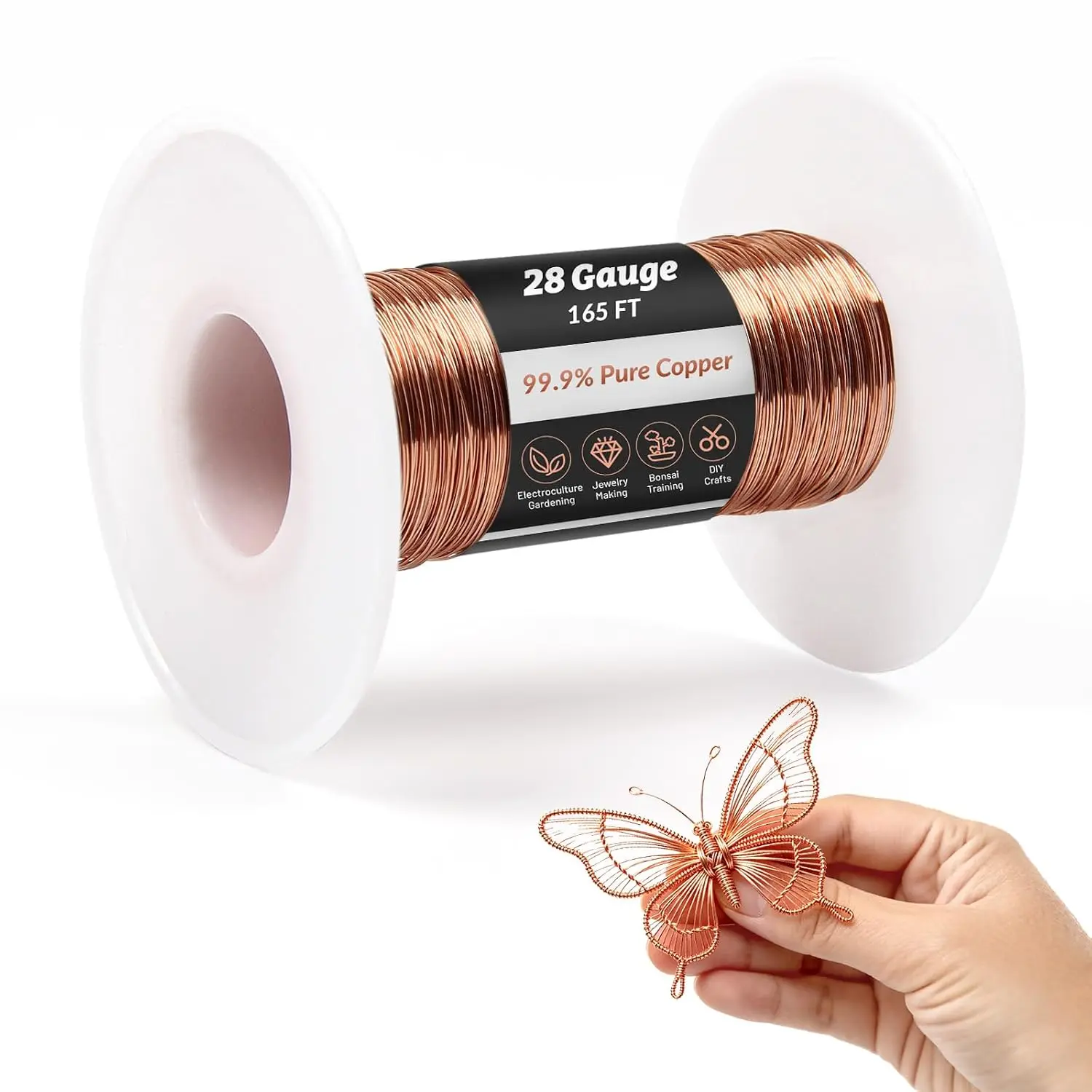 165FT Pure Copper Wire, 28 Gauge (0.3mm) for Jewelry Making & Crafts
