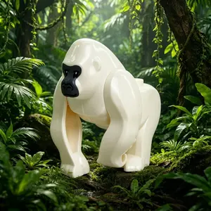 Poseable Gorilla Building Block Toy, Jungle Animal Collectible Figure, Educational Stem Toy for Kids Ages 3+, Ideal Gift for Animal Lovers
