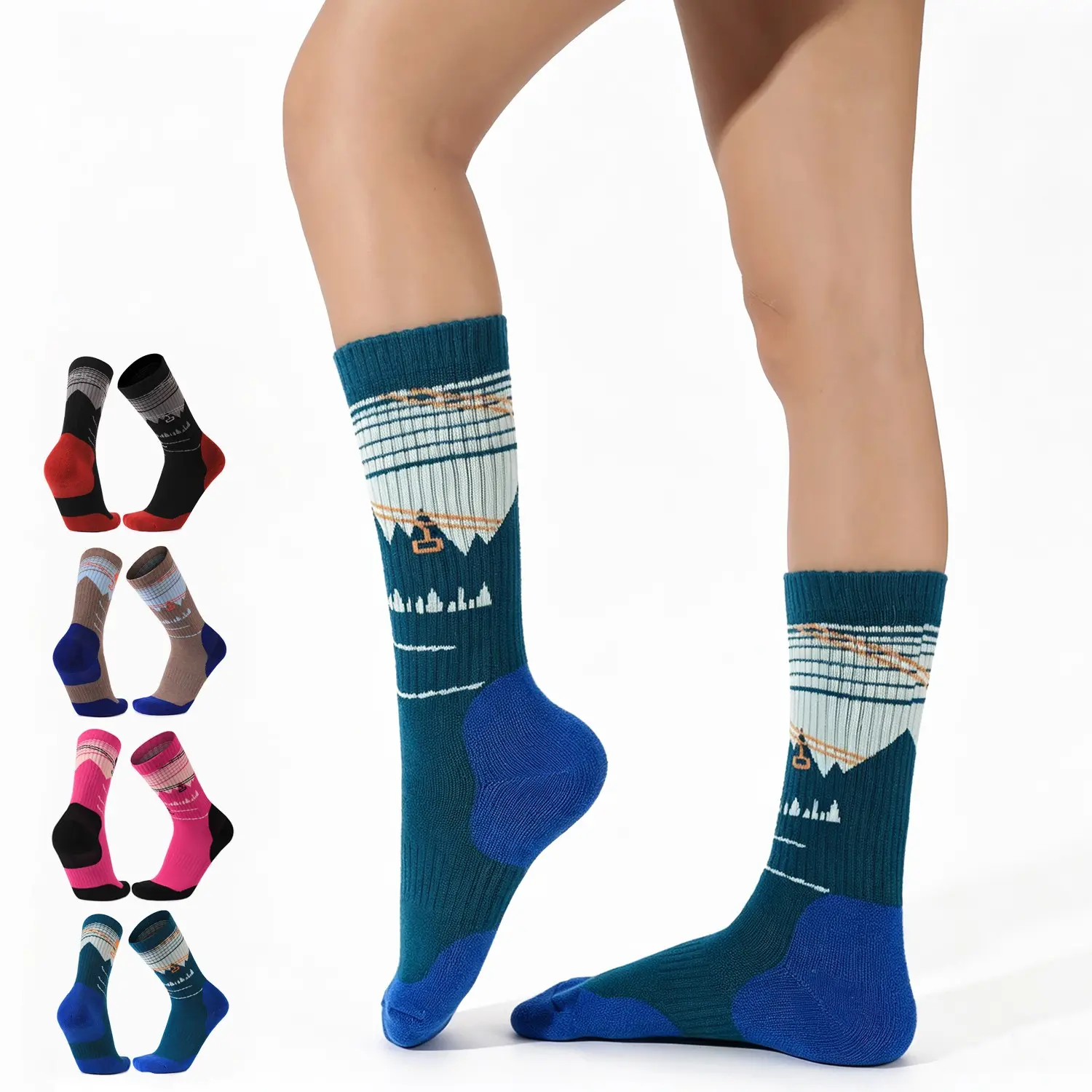 Merino Wool Ski Socks for Women Boys Girls, Thermal Thick Warm Winter Cozy Socks, Ideal for Skiing Snowboarding, 1 Pair