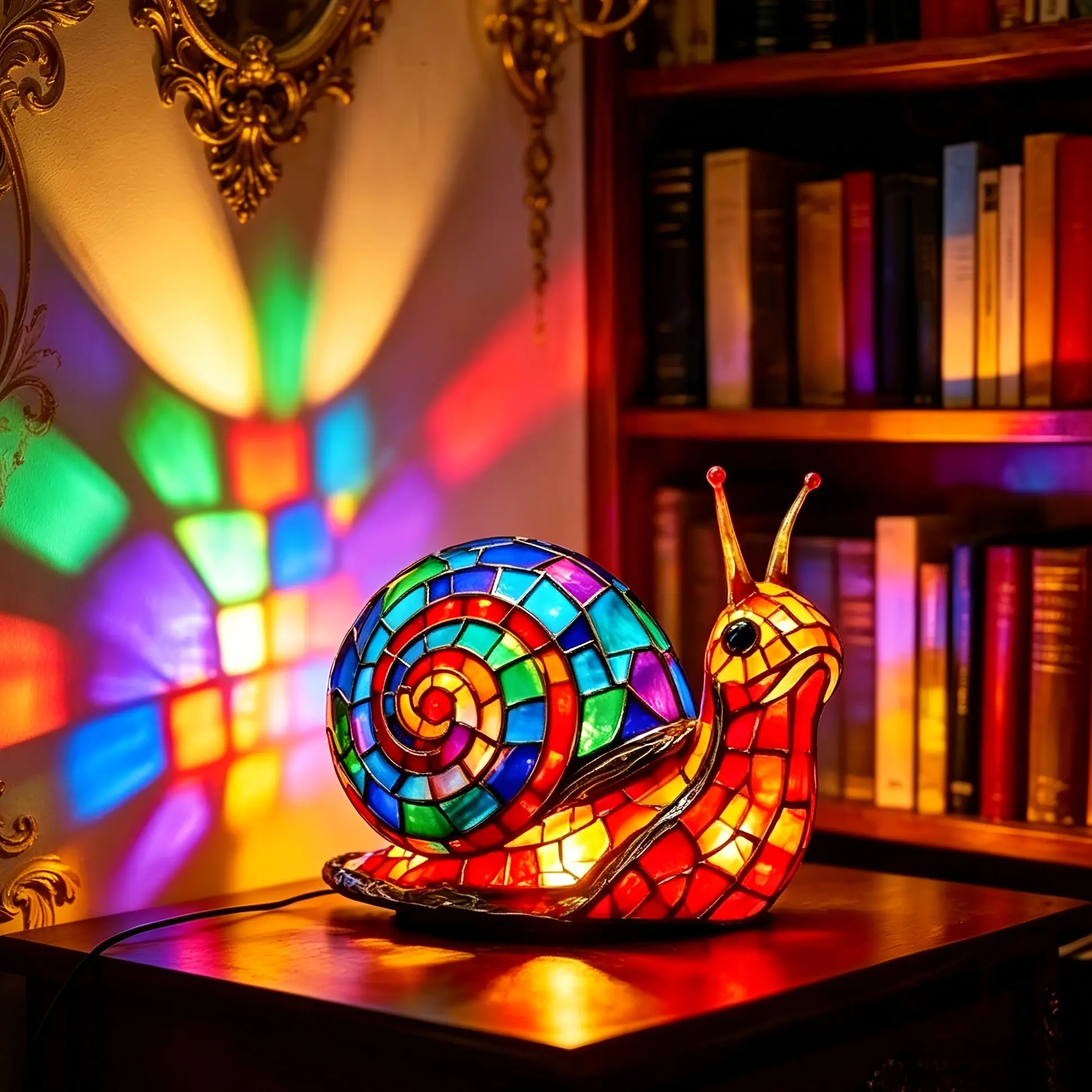 A Magical and Cute Snail-shaped Desktop Night Light, with a USB Control Switch, Suitable for Home, Desk, Office Desktop Placement, and Bedroom Bedside Lighting, Collectible Figurines